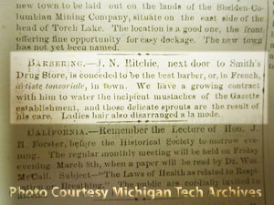 Newspaper tidbit from the 02-28-1867 Portage Lake Mining Gazette
